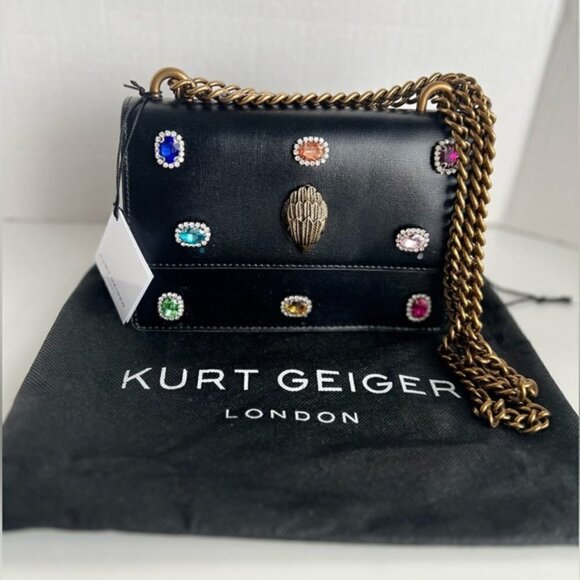 Kurt Geiger Handbags - Kurt Geiger London Shoreditch Small Crossbody Embellished Leather Multicolor Bag